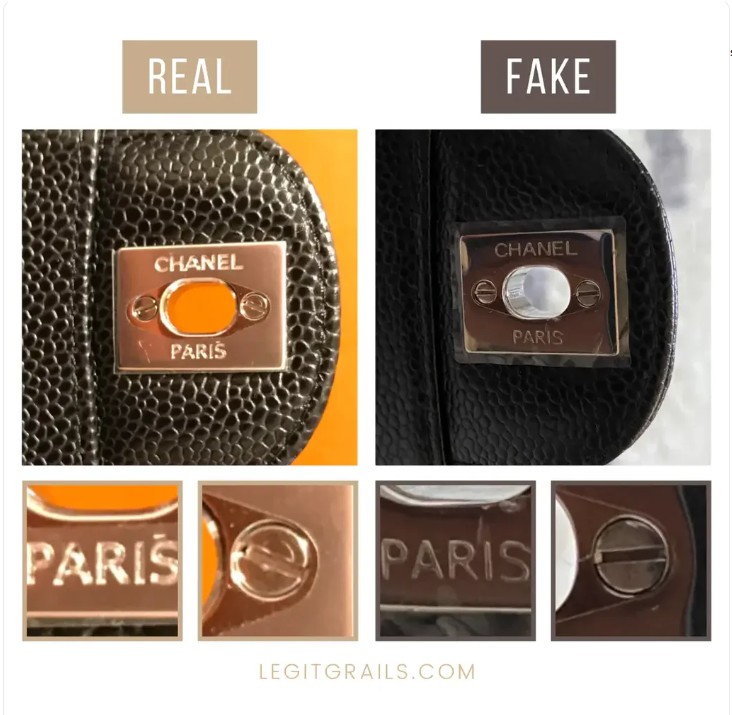 Chanel Paris plate real vs fake comparison