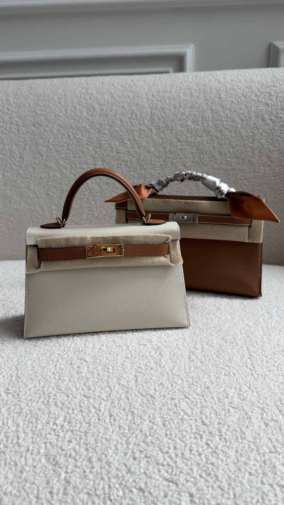 Hermès Mini Kelly bags in different colors from Clutch collection