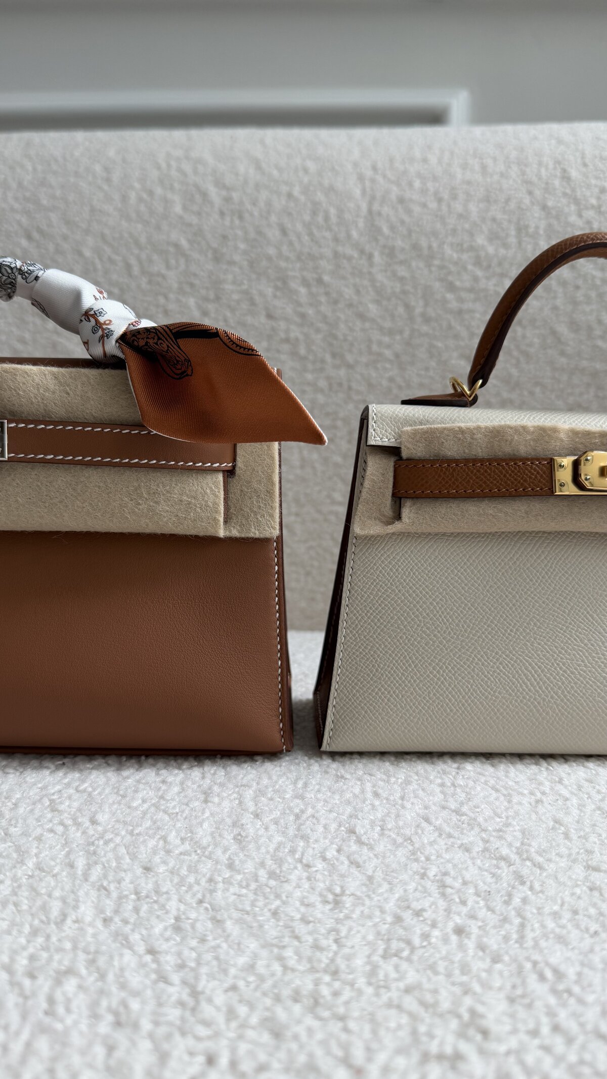 Hermès Mini Kelly front view showing leather quality